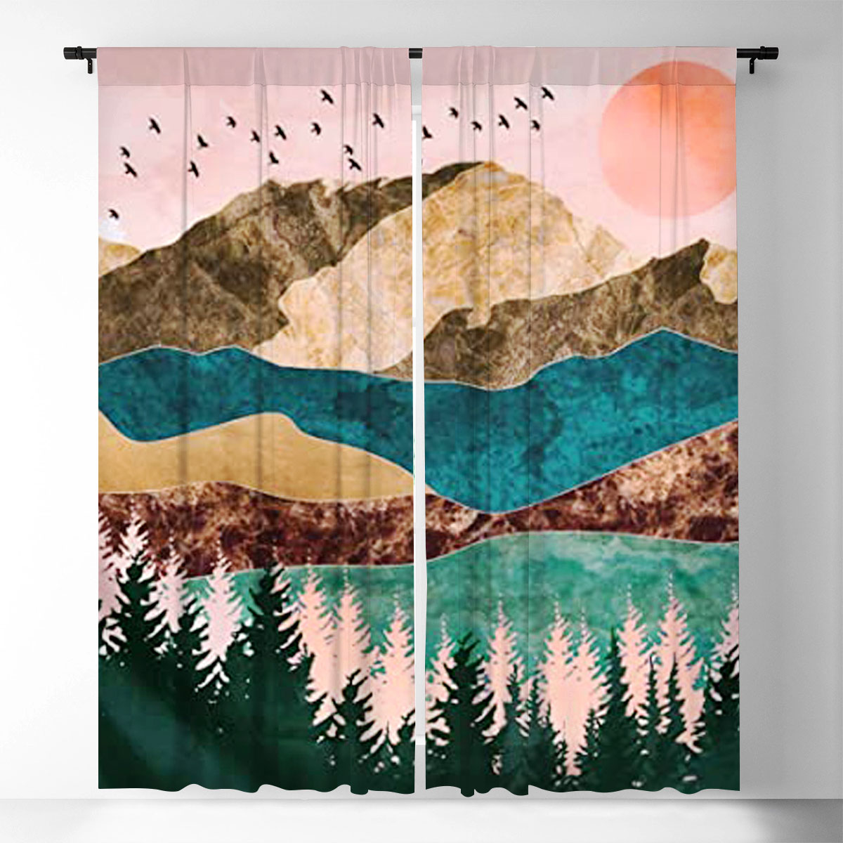 Sunrise Forest Window Curtain