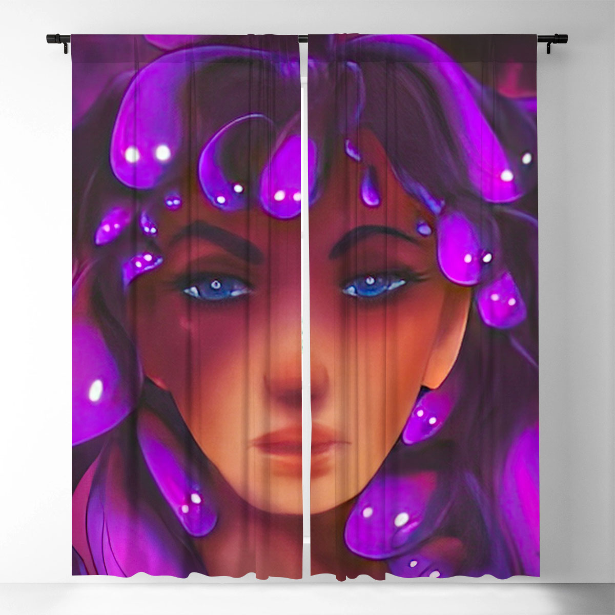 Trippy Medusa Window Curtain