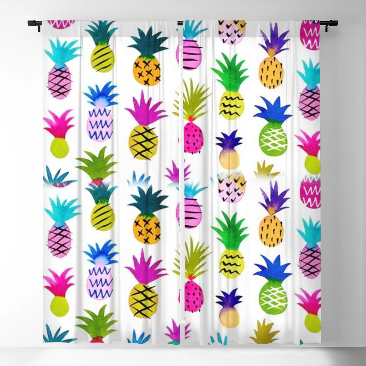 Tropical Fruit Pineapple Window Curtain