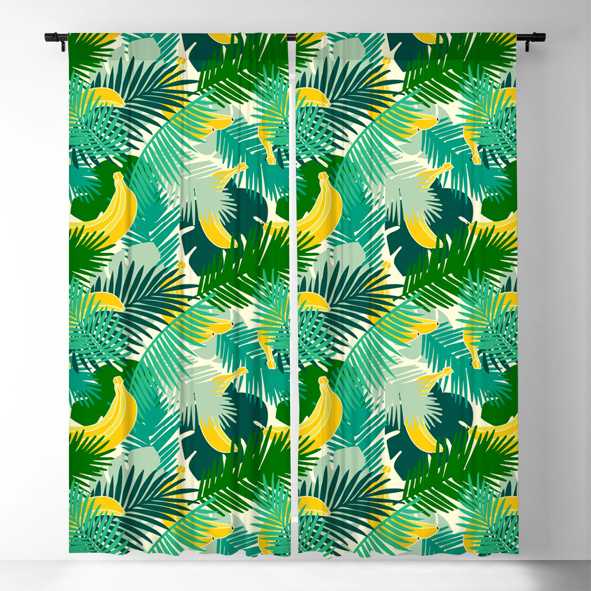 Tropical Jungle Leaves Window Curtain