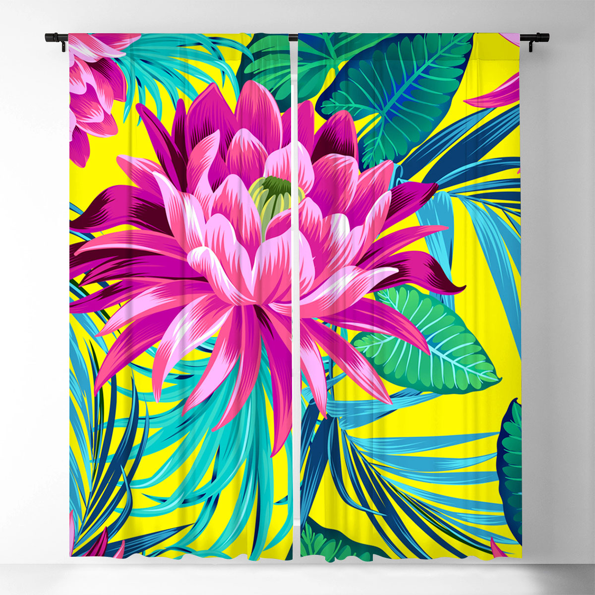 Tropical Lotus Window Curtain
