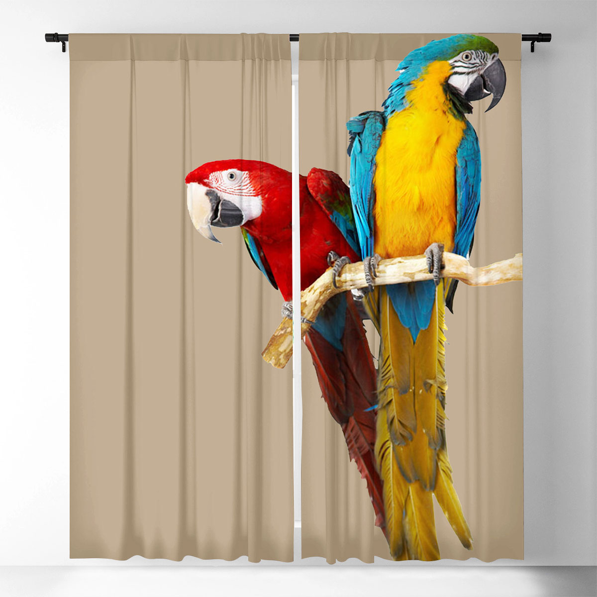 Vintage Parrot Window Curtain