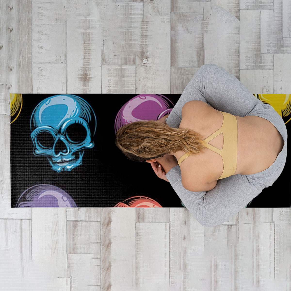 Multicolor Classic Skull Yoga Mat