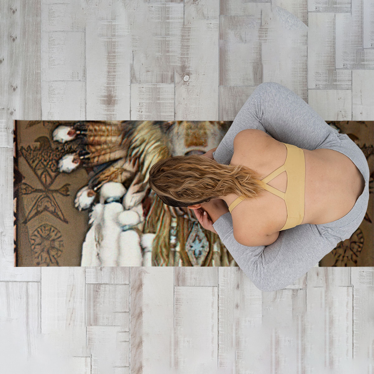 Native American Wolf Yoga Mat