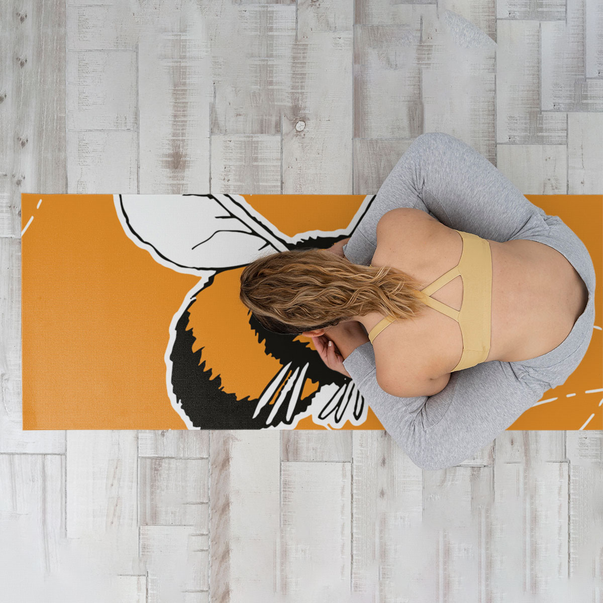 Orange Bee Yoga Mat