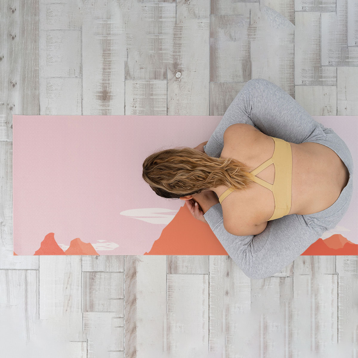 Orange Forest Mountain Yoga Mat