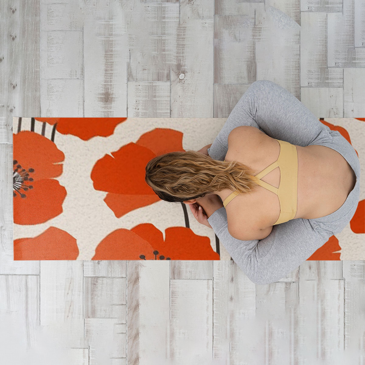Orange Poppy Yoga Mat