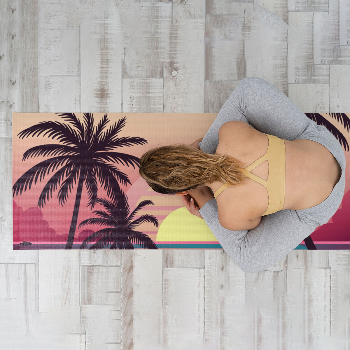 Palm Tree Sunrise Yoga Mat