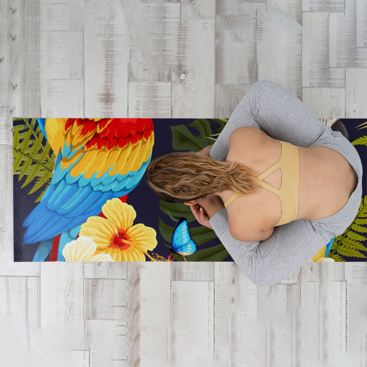 Parrot In The Jungle Yoga Mat