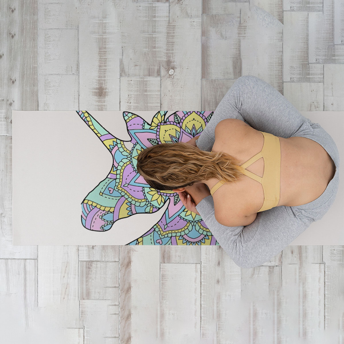 Pastel Colored Mandala Yoga Mat