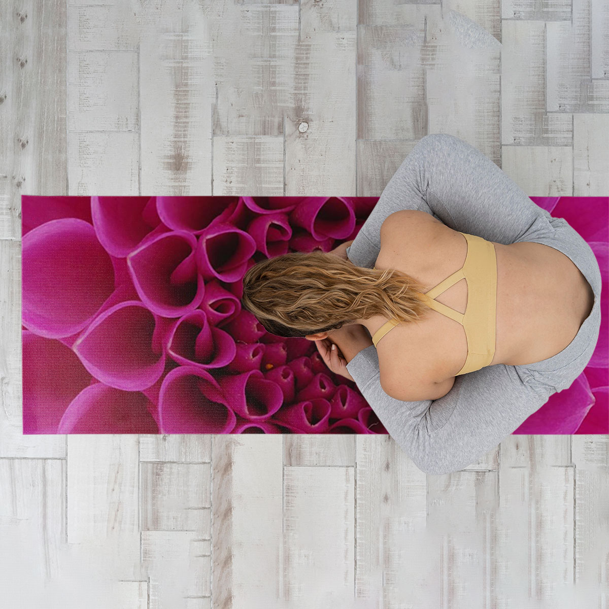 Pink Flower Yoga Mat