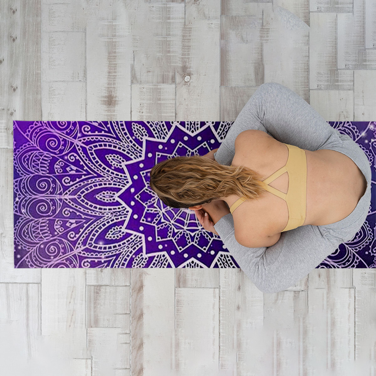 Purple Mandala Lotus Yoga Mat