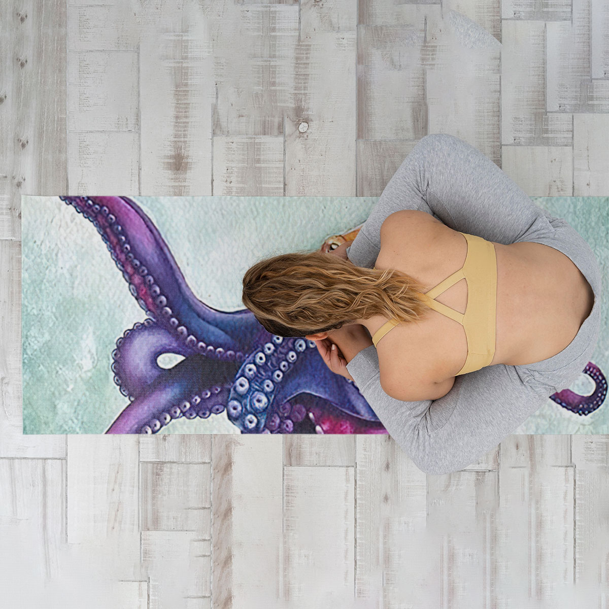 Purple Octopus Yoga Mat