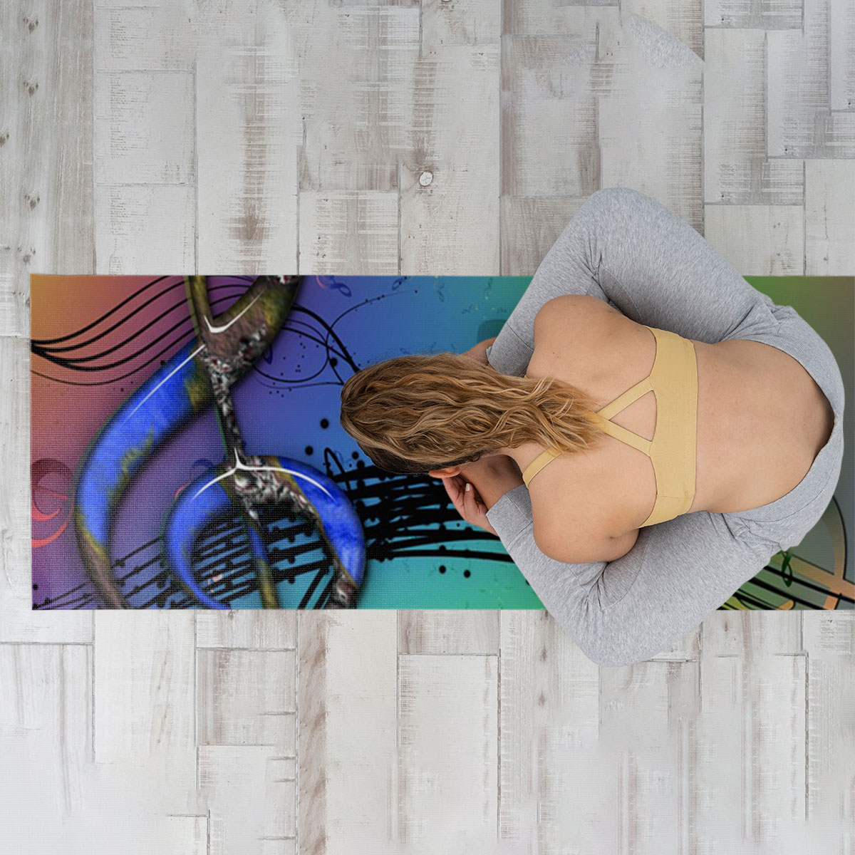 Rainbow Music Yoga Mat
