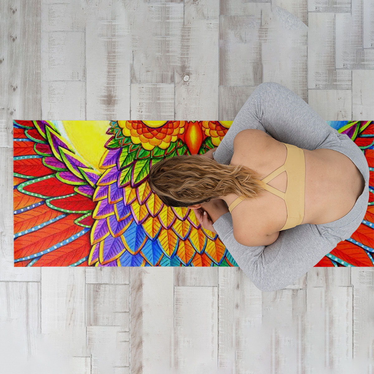 Rainbow Owl Yoga Mat