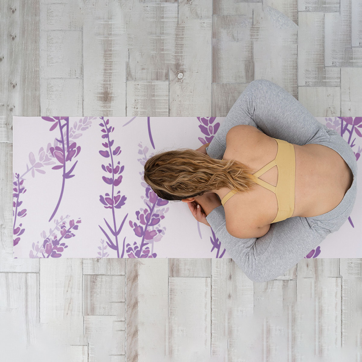 Retro Vintage Lavender Yoga Mat