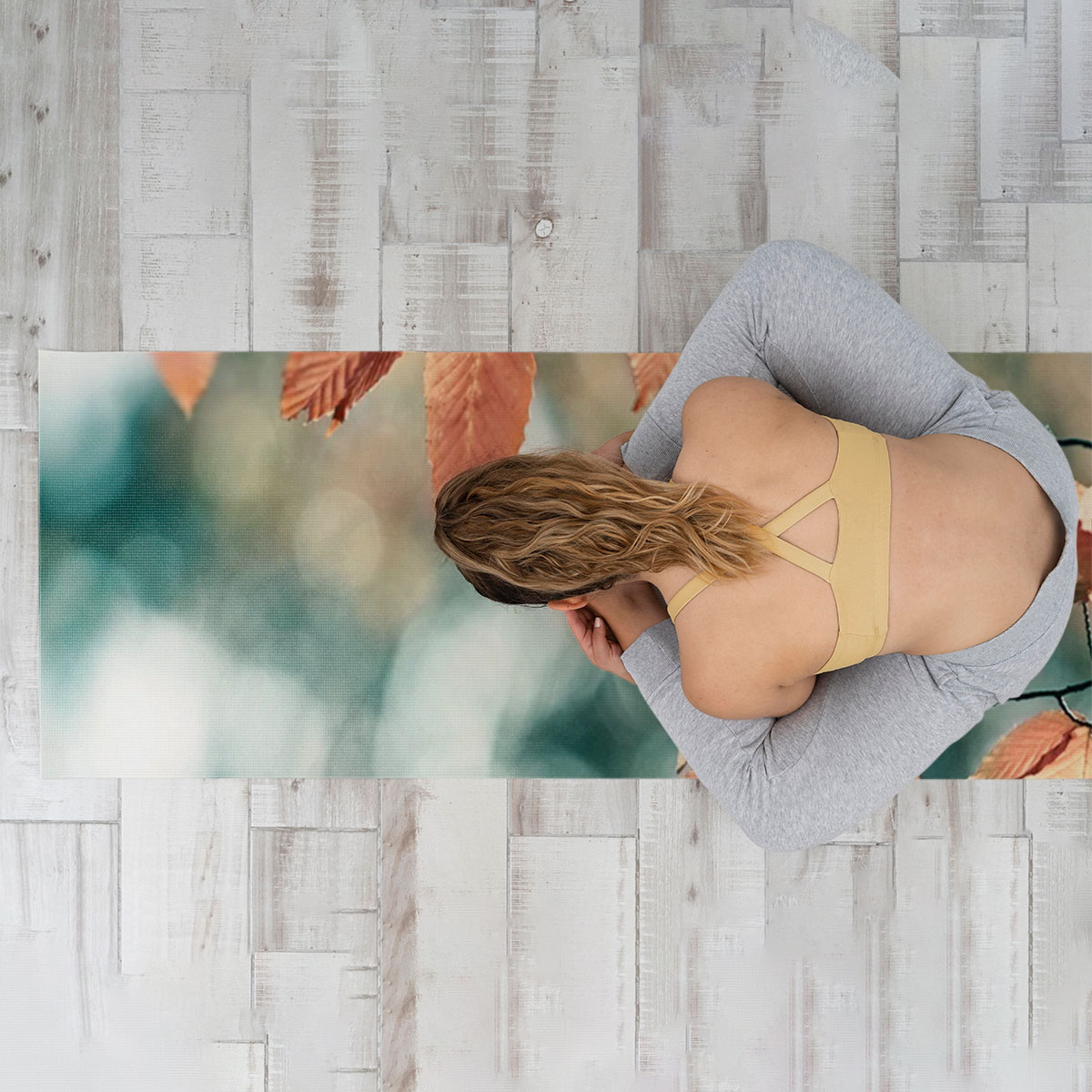Rustic Leaves Yoga Mat