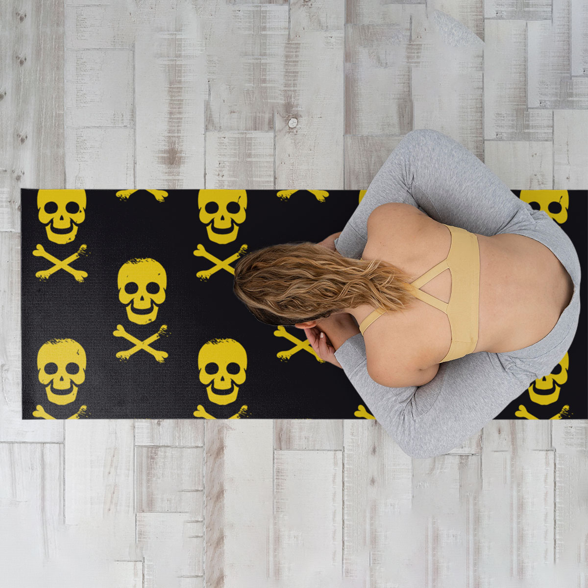 Skull And Bone Cross Yoga Mat