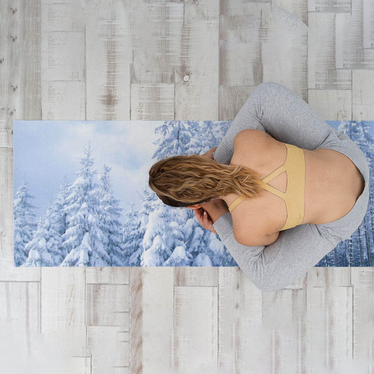 Snow Winter Forest Yoga Mat
