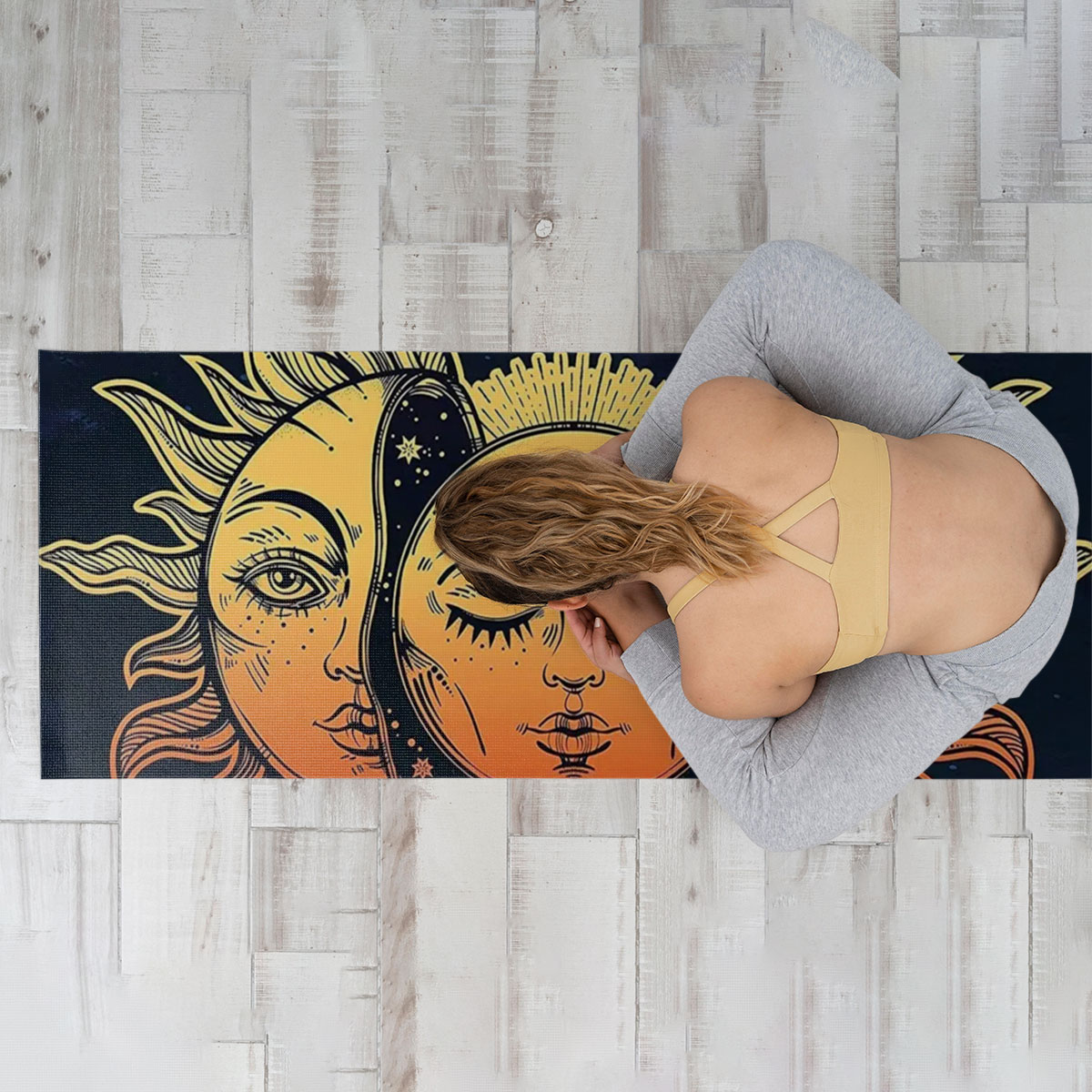 Sun and Moon Psychedelic Yoga Mat