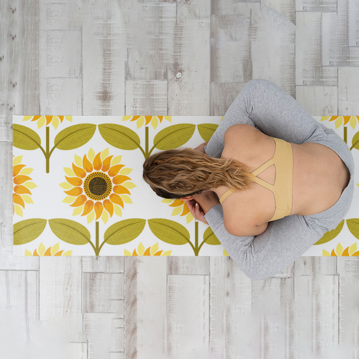 Sunflower Pattern Yoga Mat