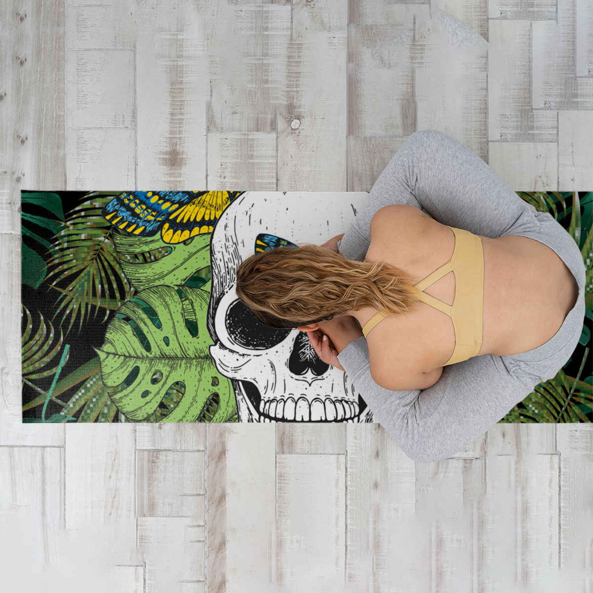 Tropical Skull Yoga Mat