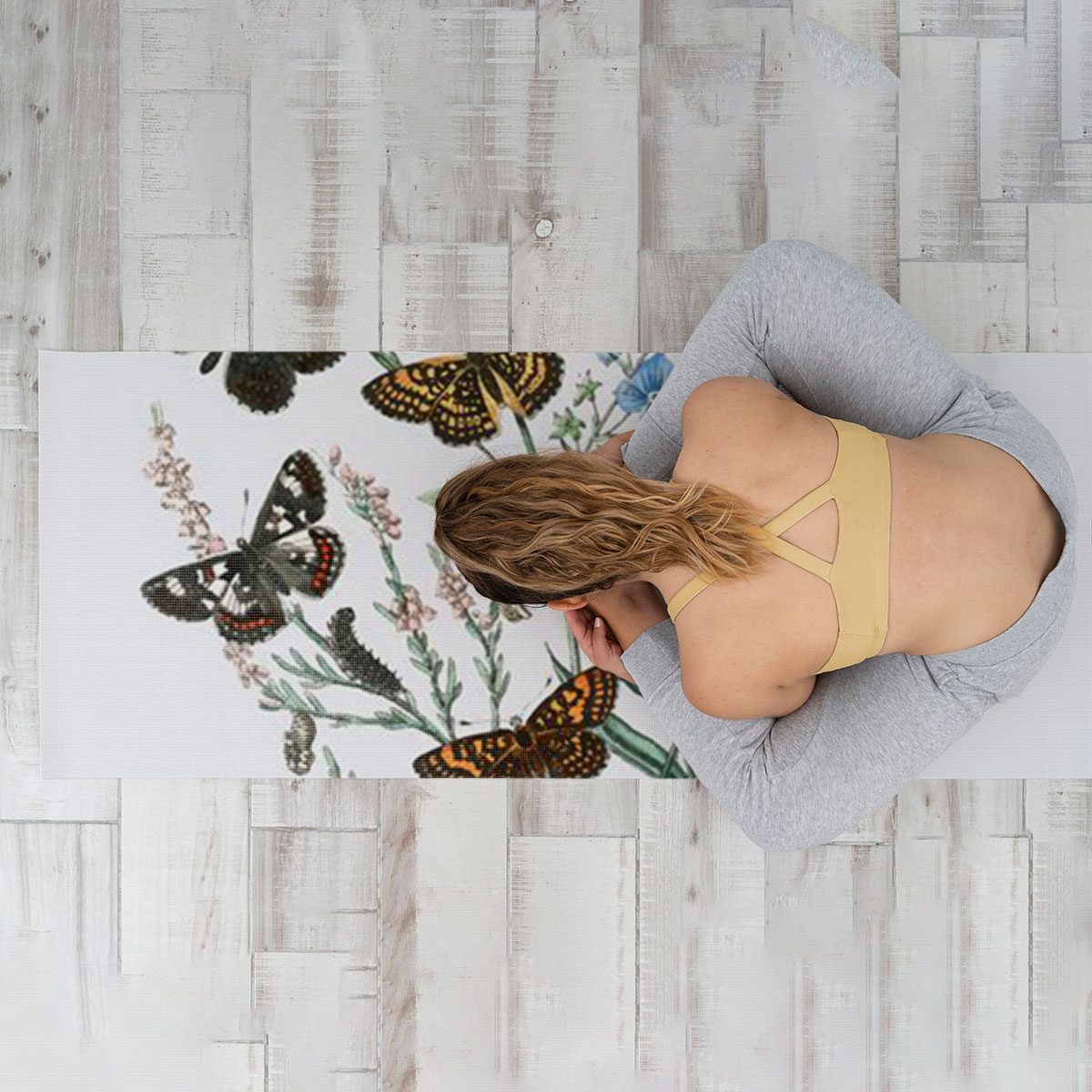 Vintage Butterfly 2 Yoga Mat
