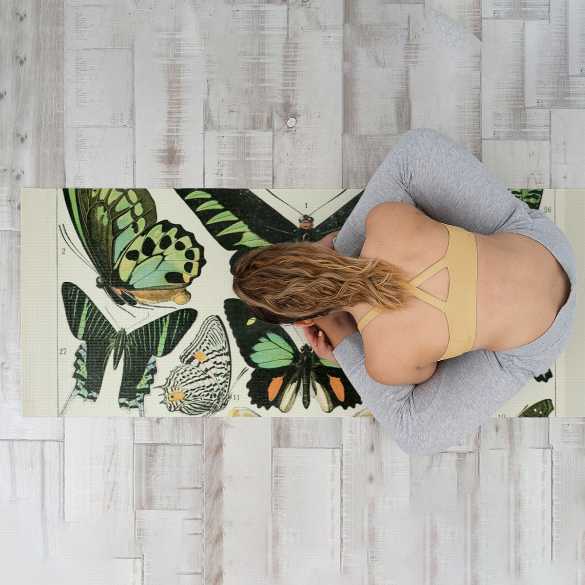 Vintage Butterfly Yoga Mat