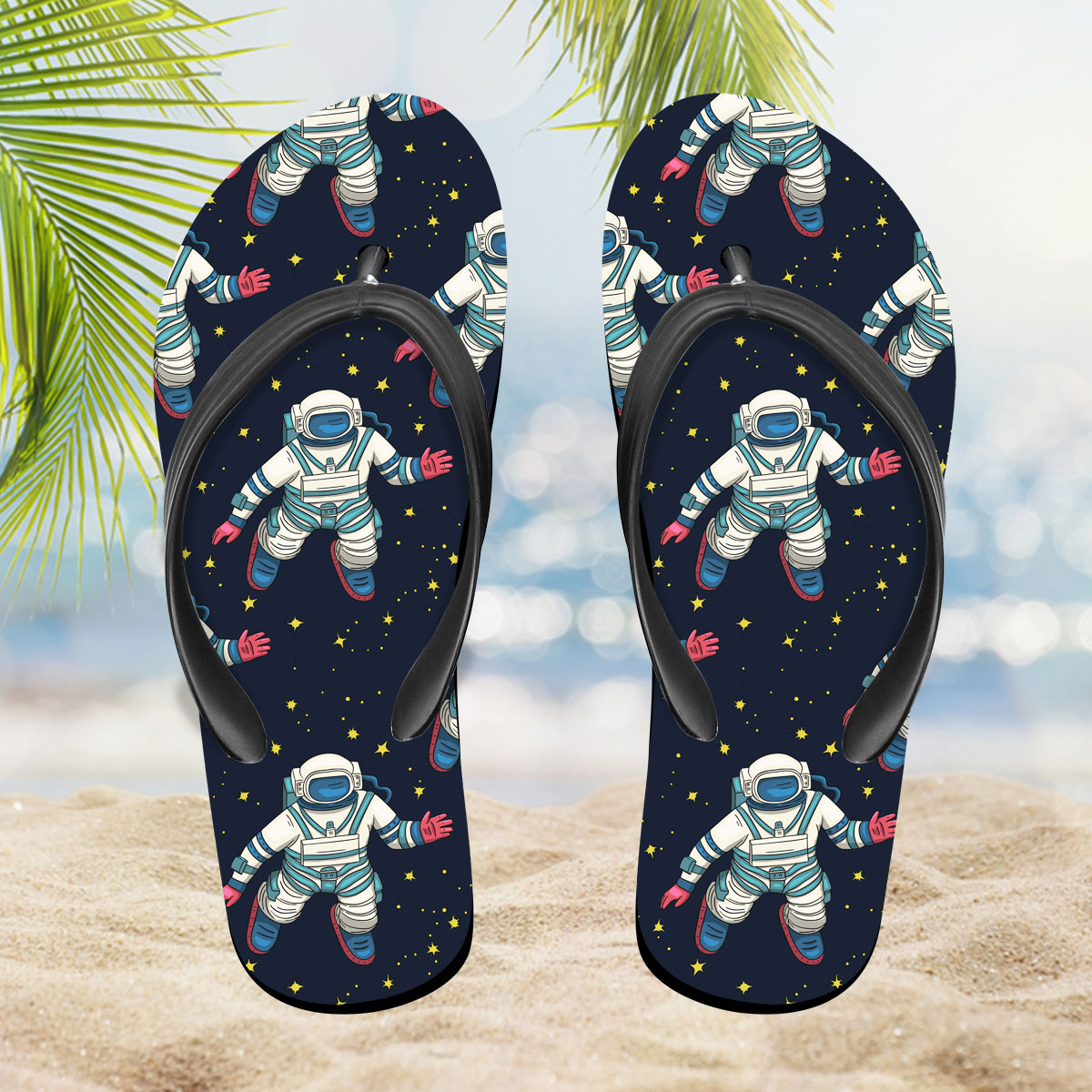 Astronaut And Stars Flip Flop