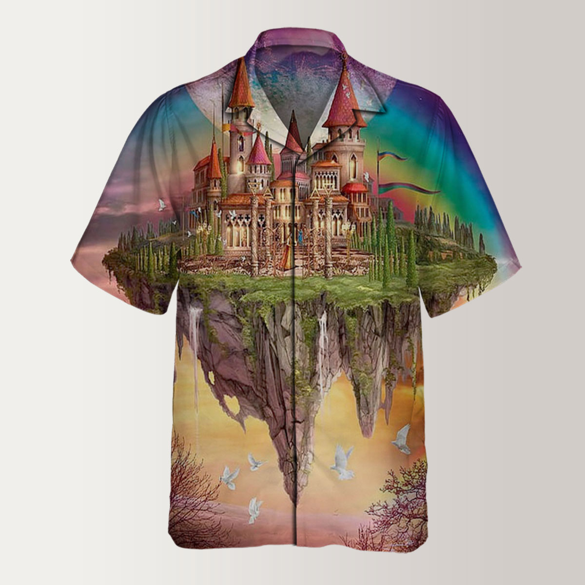 3D Magic Rainbow Castle Hawaiian Shirt