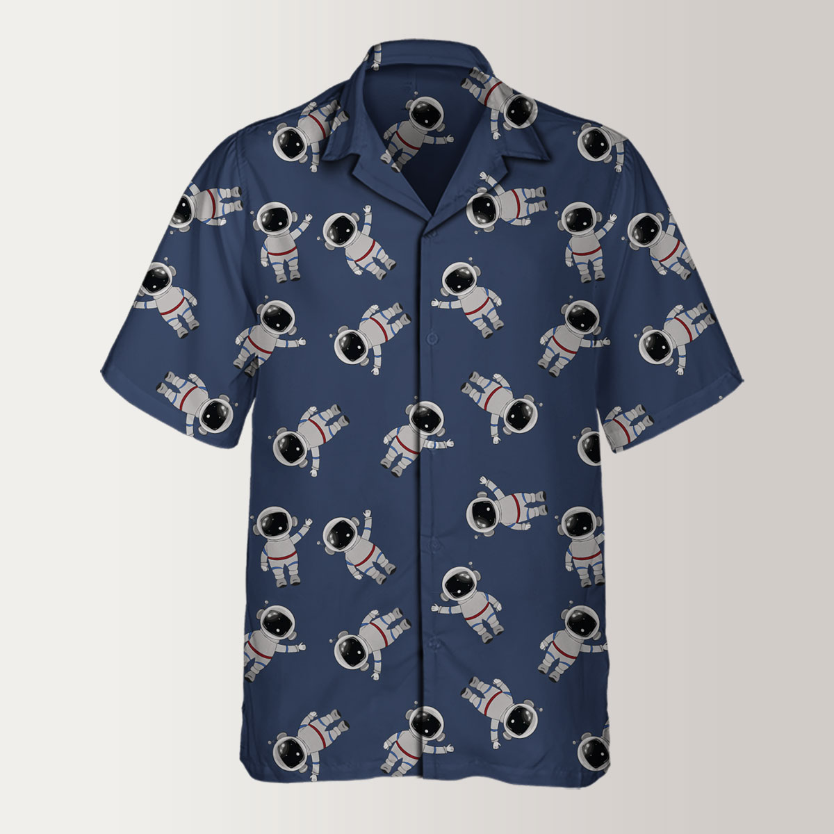 Astronaut On Blue Background Hawaiian Shirt