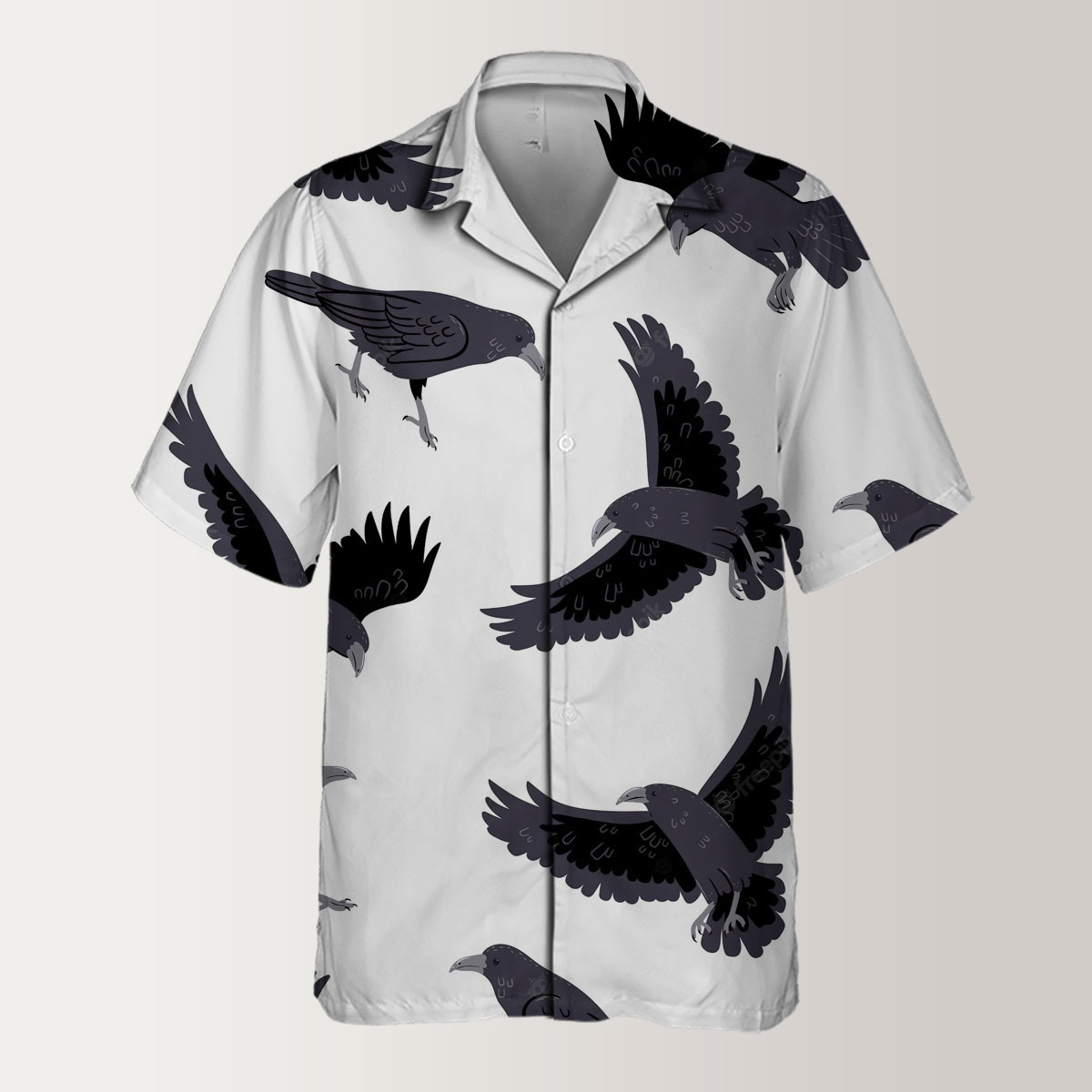 Black Crow Monogram Hawaiian Shirt