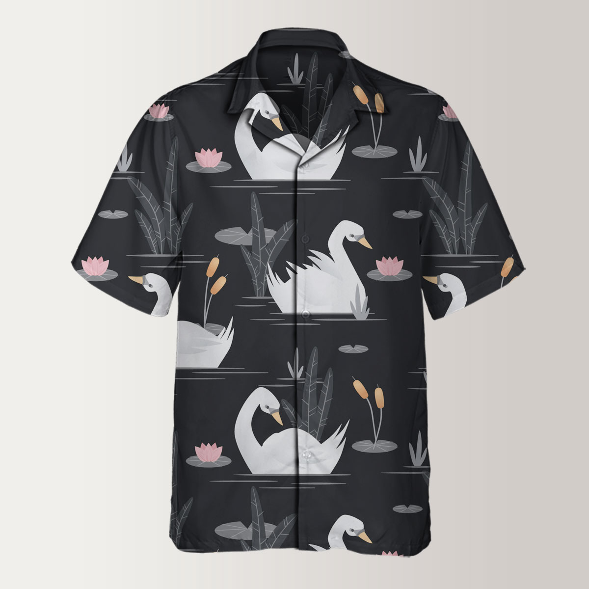Black Lake White Swan Hawaiian Shirt