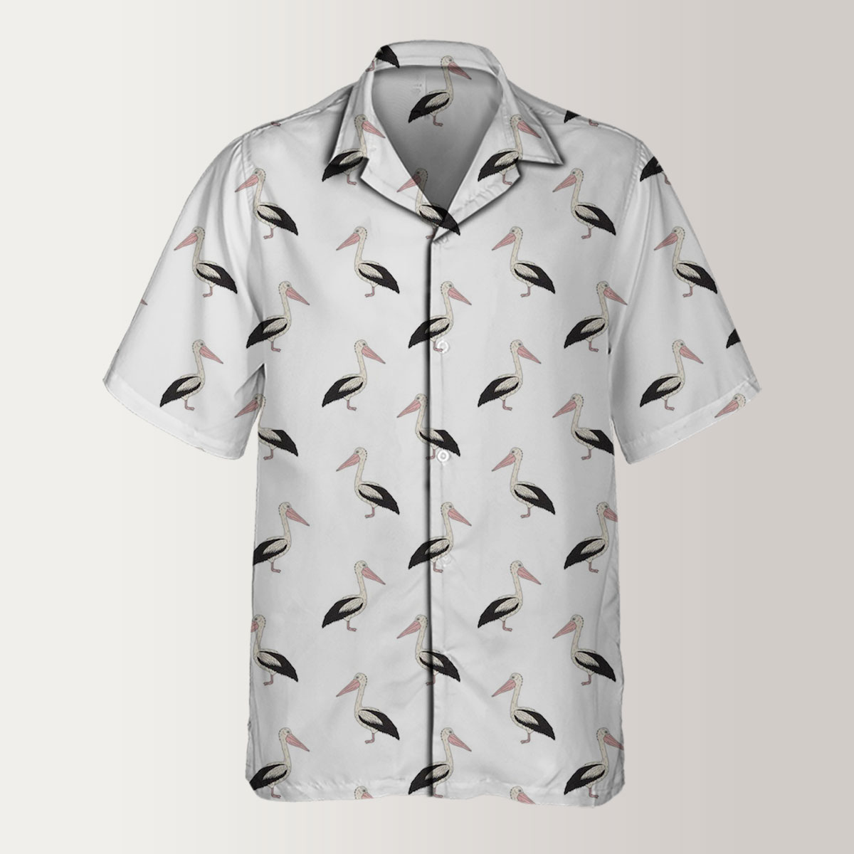 Black Wing Pelican Monogram Hawaiian Shirt