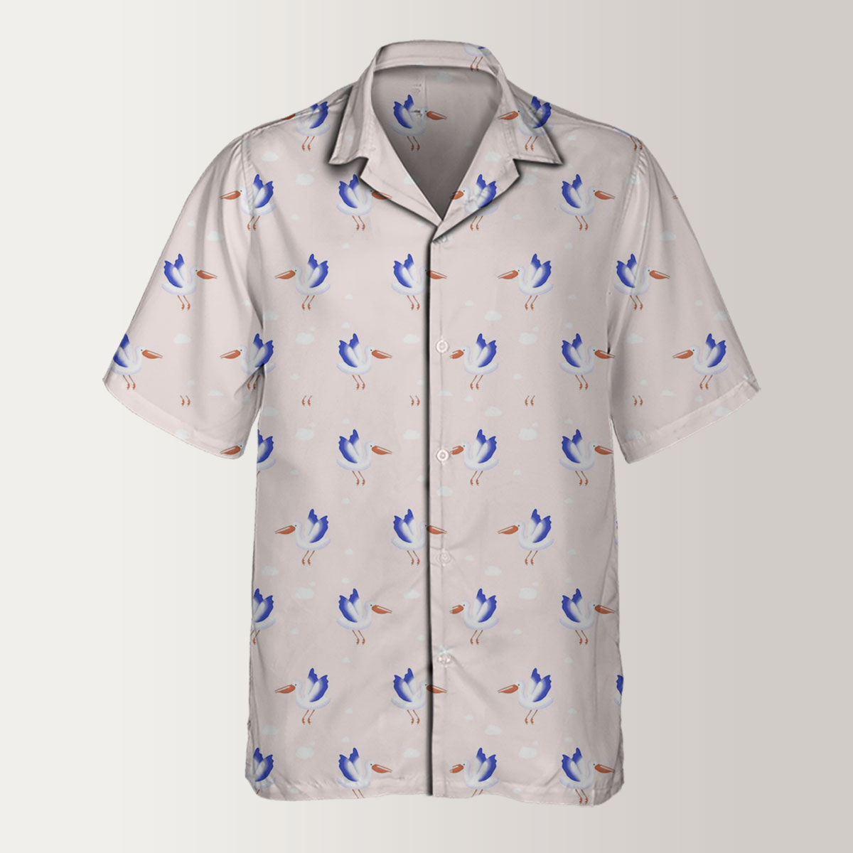 Blue Wing Pelican Monogram Hawaiian Shirt