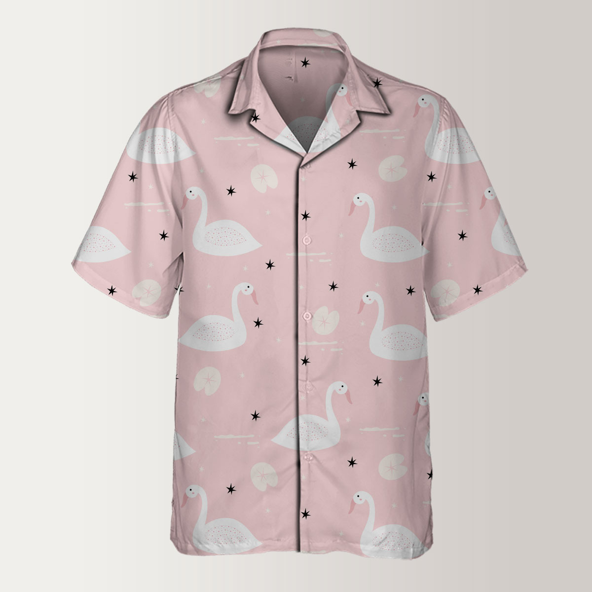 Cartoon Pink Swan Hawaiian Shirt