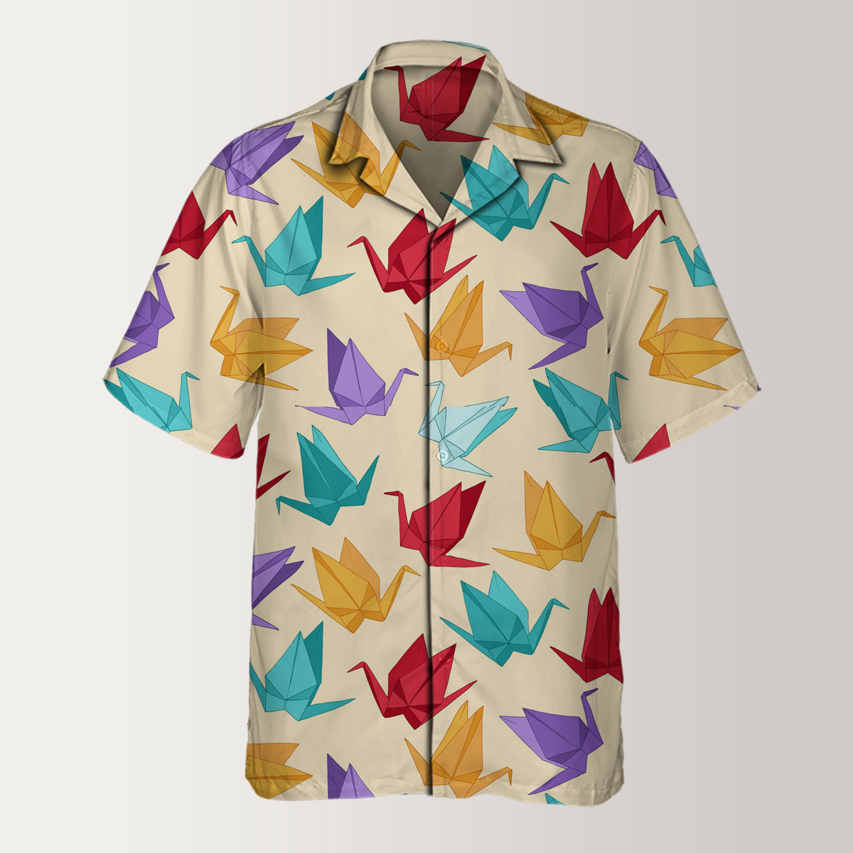 Colorful Origami Crane Hawaiian Shirt