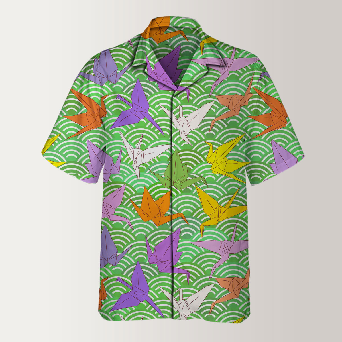 Colorful Paper Crane Hawaiian Shirt