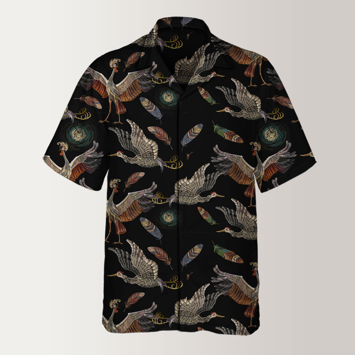 Crane Feather Hawaiian Shirt