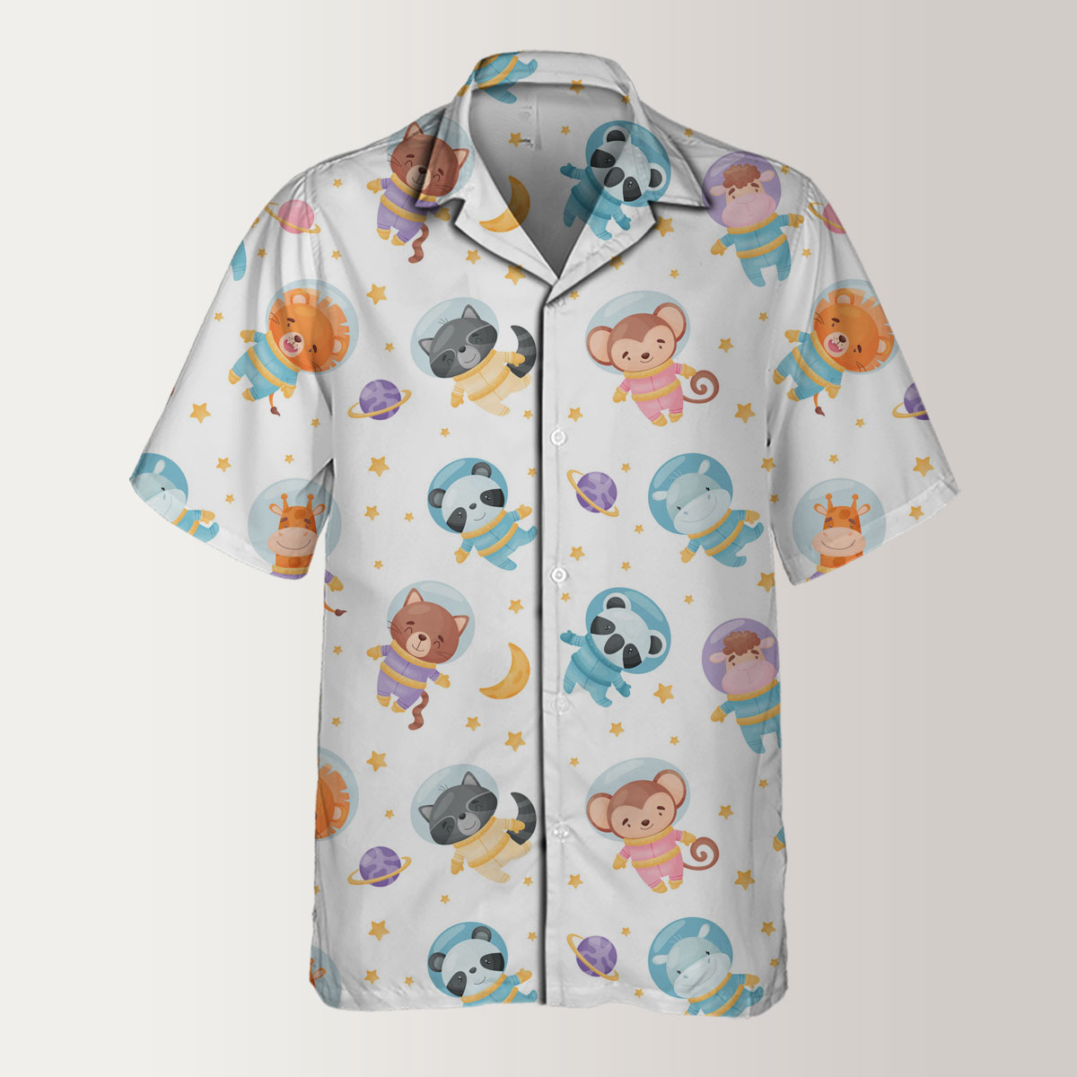 Cute Astronaut Animals Hawaiian Shirt