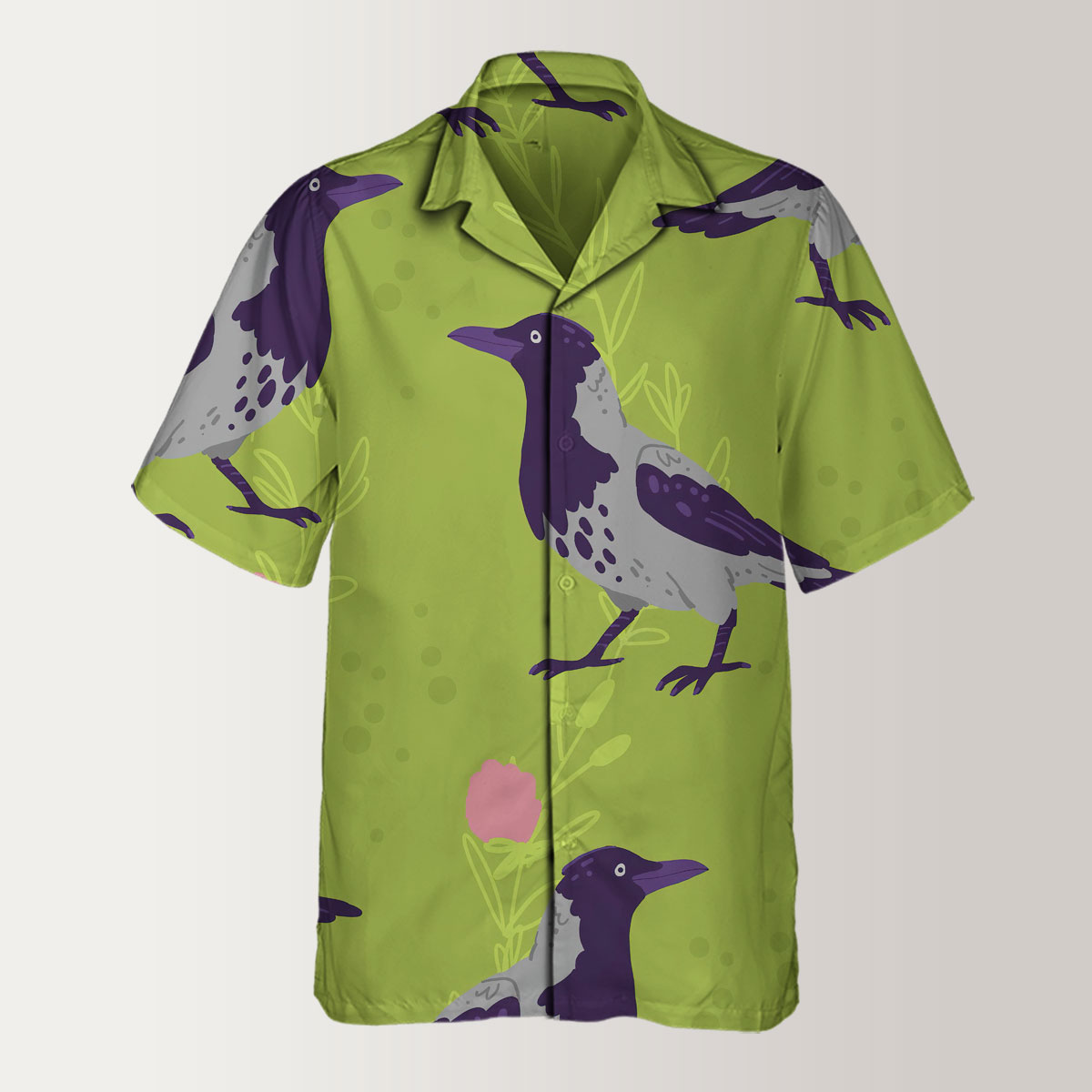 Floral Wild Crow Hawaiian Shirt