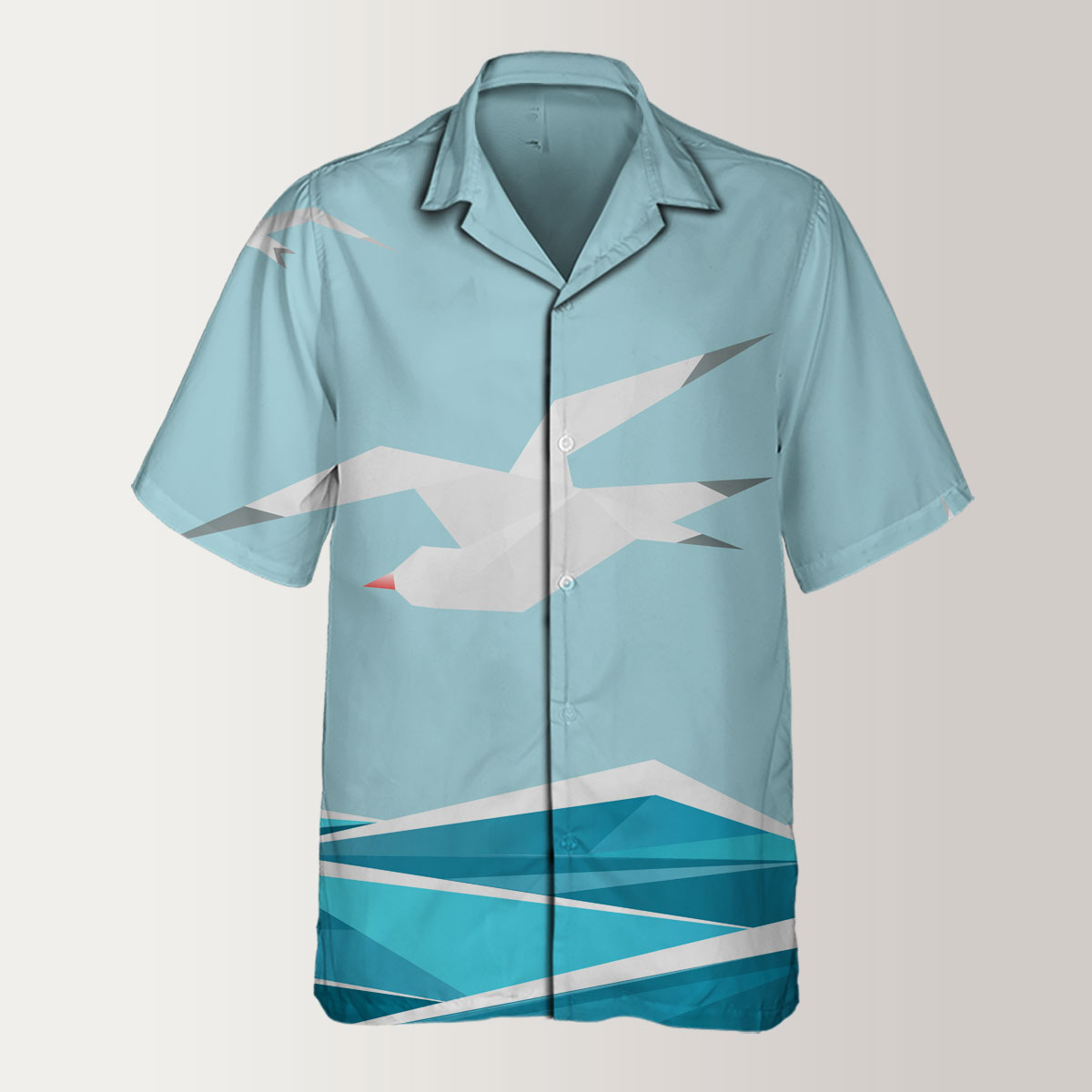 Flying Over Sea Seagull Hawaiian Shirt
