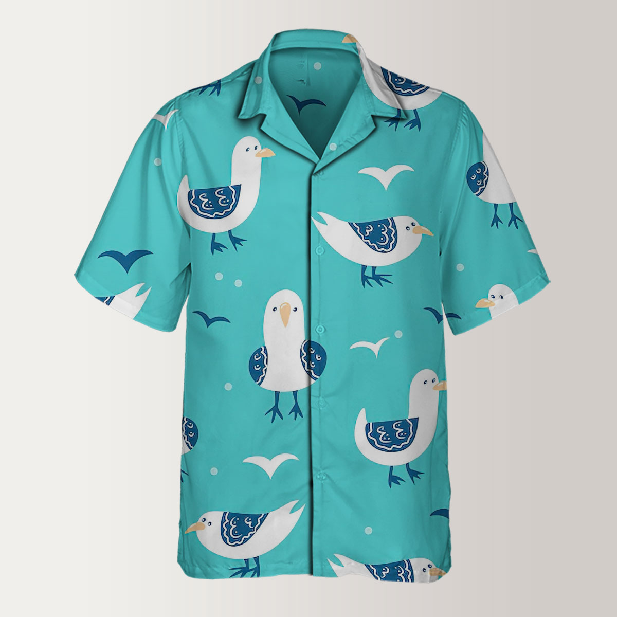 Funny Cartoon Seagull Hawaiian Shirt