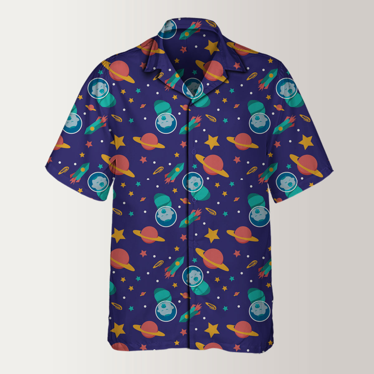 Galaxy Background With Baby Astronauts Hawaiian Shirt