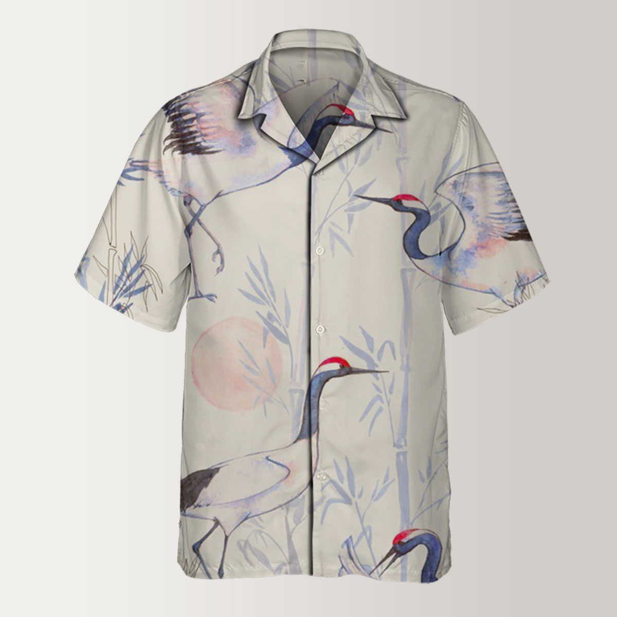 Hand Draw Crane Hawaiian Shirt