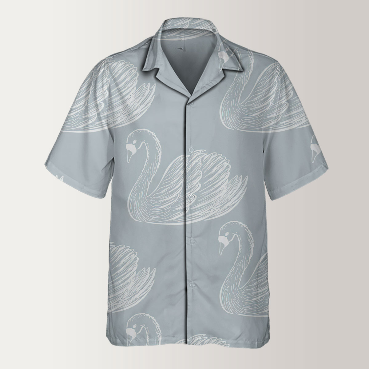 Hand Draw Swan Art Hawaiian Shirt