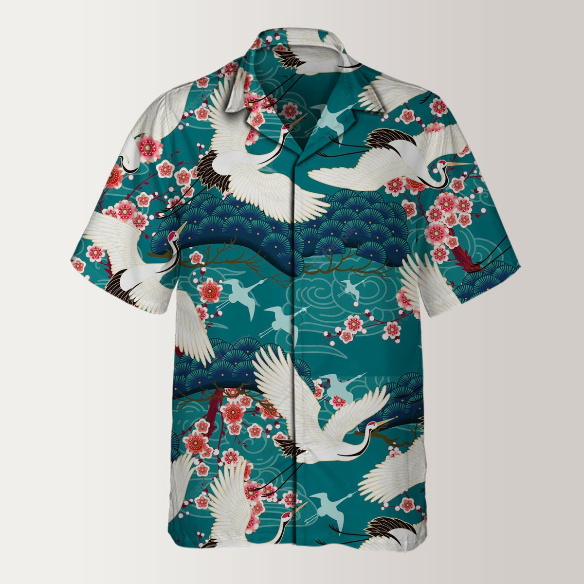 Legendary Japanese Crane Hawaiian Shirt