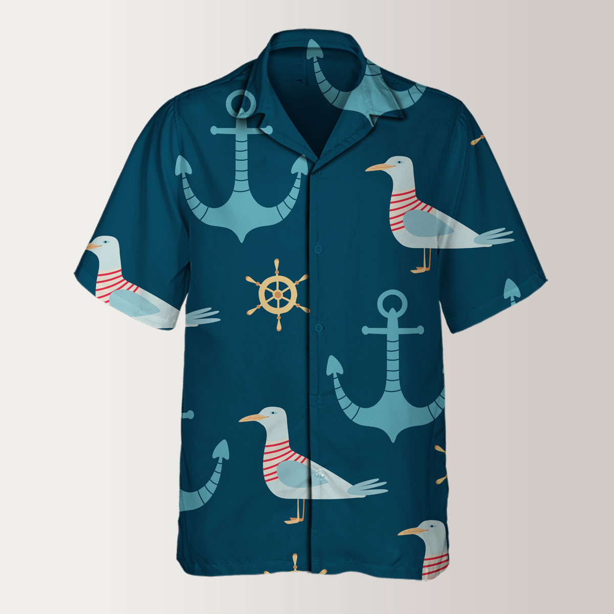 Ocean Cartoon Seagull Hawaiian Shirt