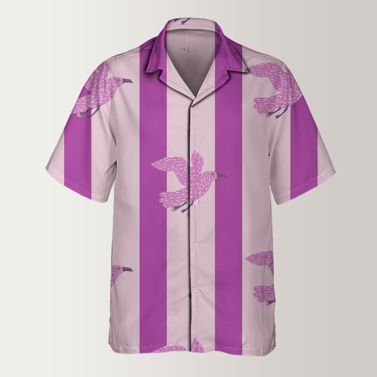 Pink Background Seagull Hawaiian Shirt