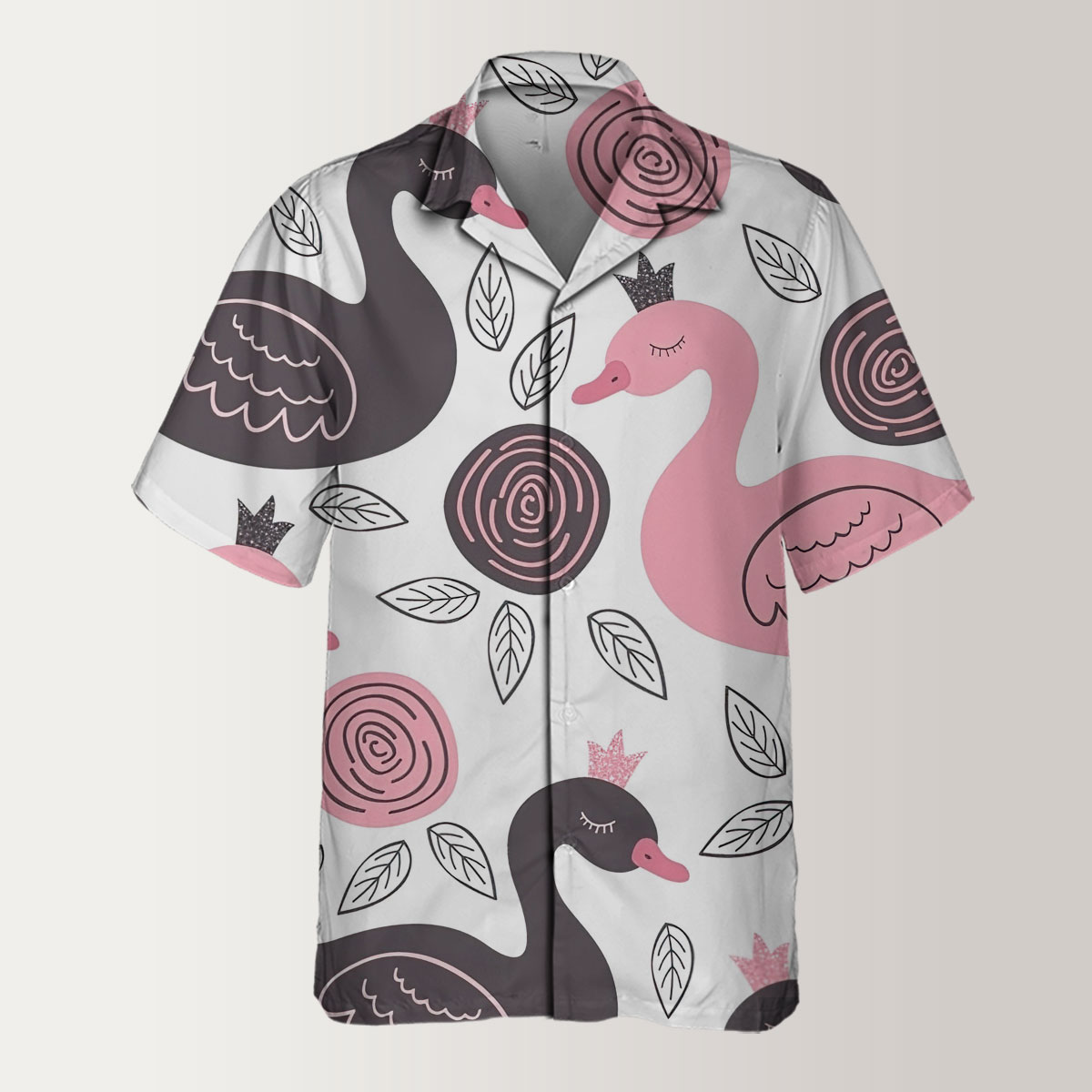 Pink Trippy Swan Hawaiian Shirt